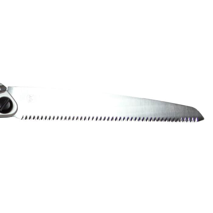 Super Accel 210-14 saw blade, silver saw blade with fine teeth and black handle