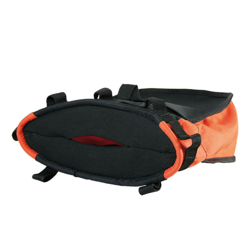 Hip Pack L in Black and Orange with Padded Bottom and Multiple Loops