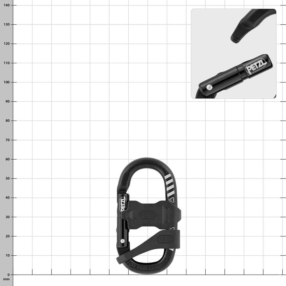 Mino Captiv carabiner by Petzl in black with safety clasp and additional safety
