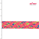Squir Pink Dragon rope in pink with colourful accents and a scale with millimetre indications, with the lettering "Against breast cancer" in the upper right corner