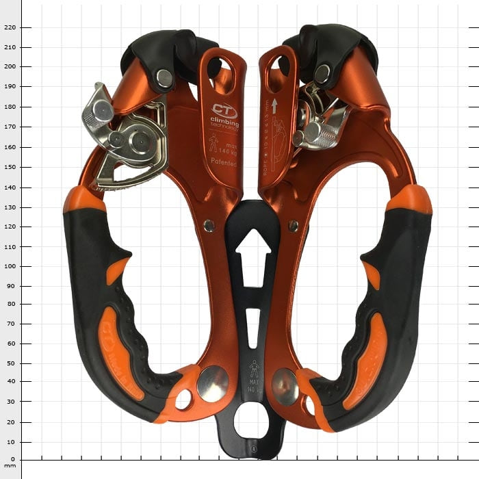 Quick Arbor H, via ferrata, orange-black, with metal mechanism and handles