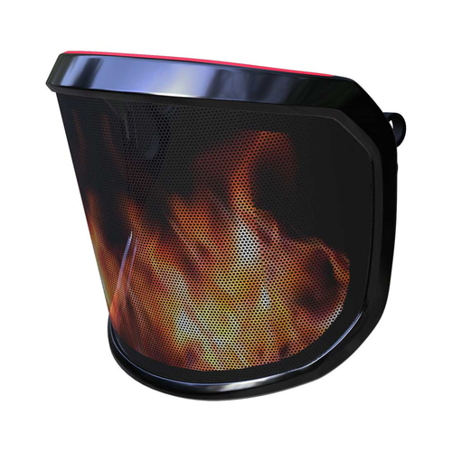 PROTOS® Visor Special Edition with black frame and flame design on the visor from diagonal right