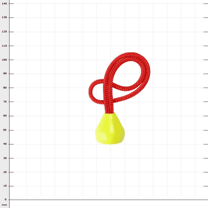 Cone S with red rope and yellow cone end