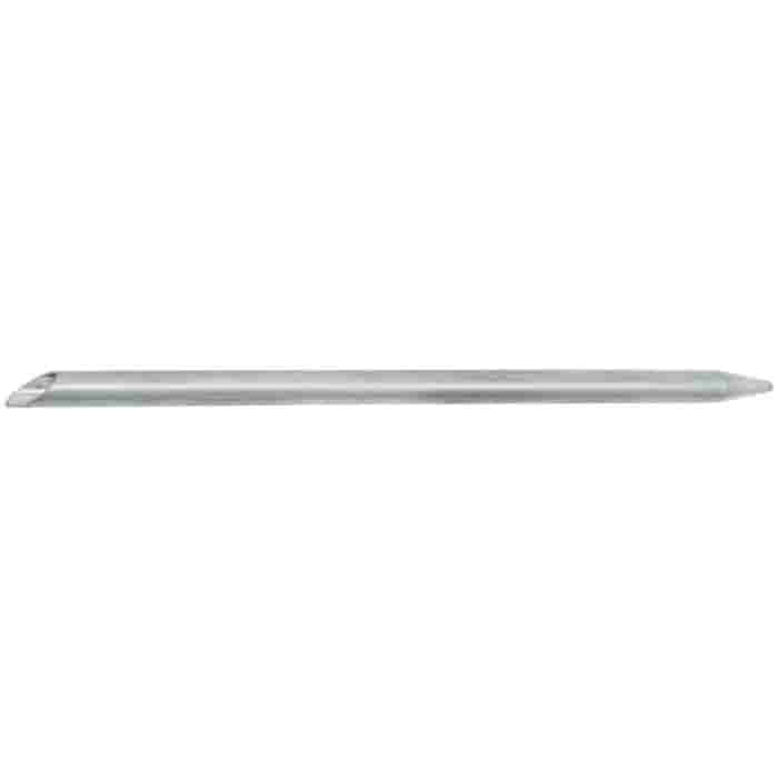 Fid 18, silver metal rod with pointed end and beveled slot at the other end