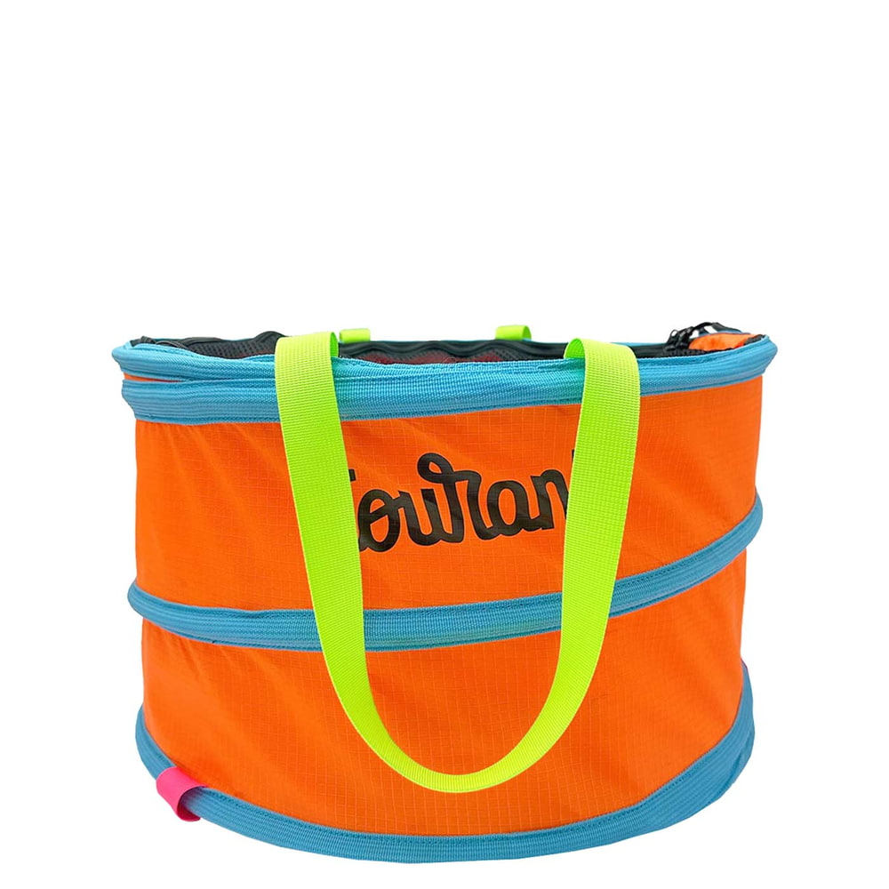 Pelican L Bag in Orange with Blue Borders and Yellow Handles