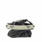 Genius Tool Bucket 2, gray bag with purple straps and white border, compressed from the top with visible metal rings on the edge