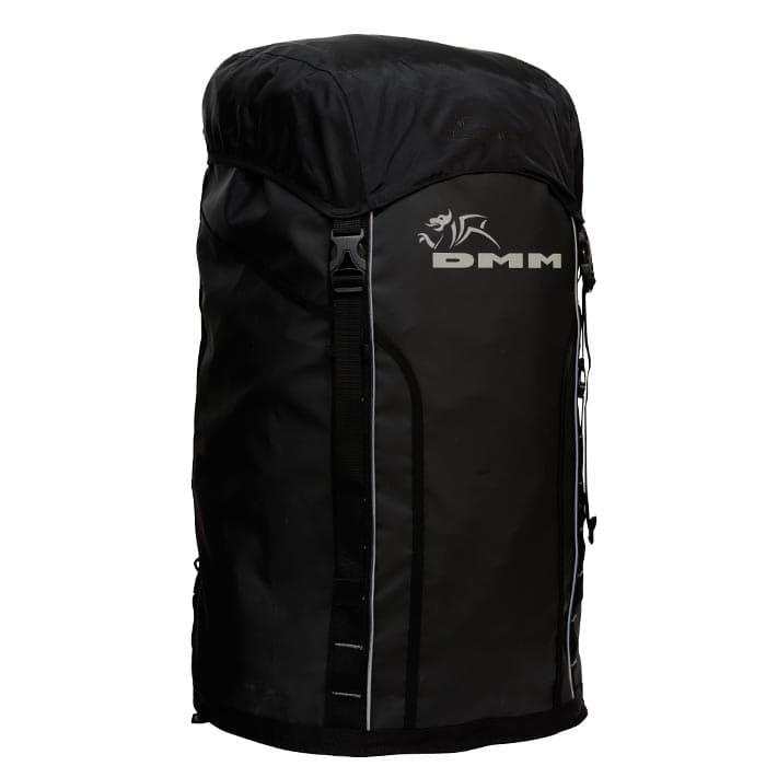 DMM Porter 70 Backpack in Black with Grey DMM Logo on the Front