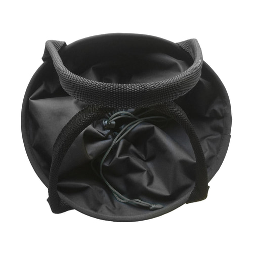Black Pro 250 Bag from above with open main compartment and drawstring closure, two carrying handles visible