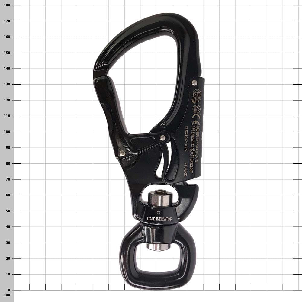 Tango 360 snap hook black with closed clasp and swivel swivel, product name visible