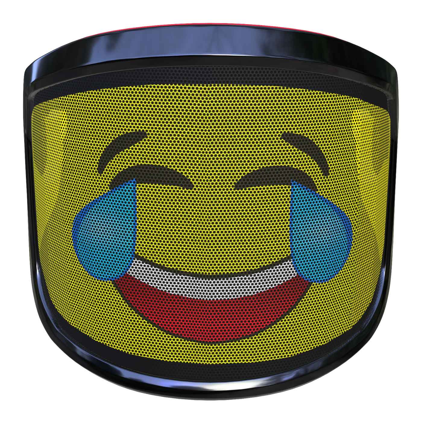 PROTOS® Arbormoji visor with laughing emoji face with tears, yellow face and black border