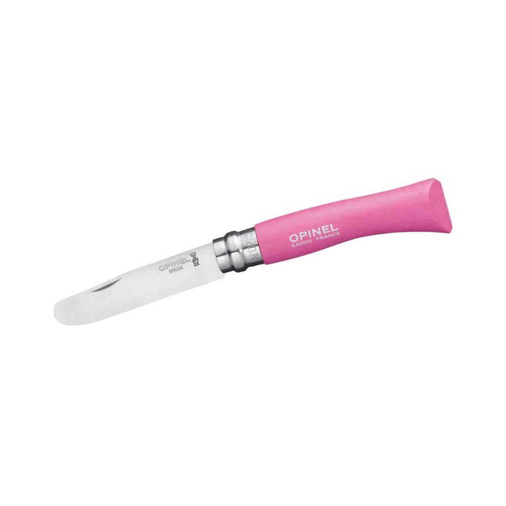 Opinel N°7 Junior pink, folding knife with pink handle and stainless steel blade, manufacturer Opinel