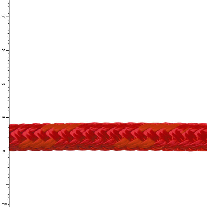 Softline red braided rope with orange accents