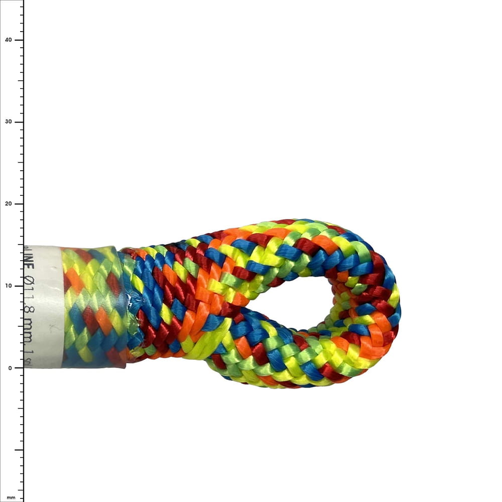 drenaLINE Charity spLIFE colorful braided rope loop with red, blue, yellow, green and orange color