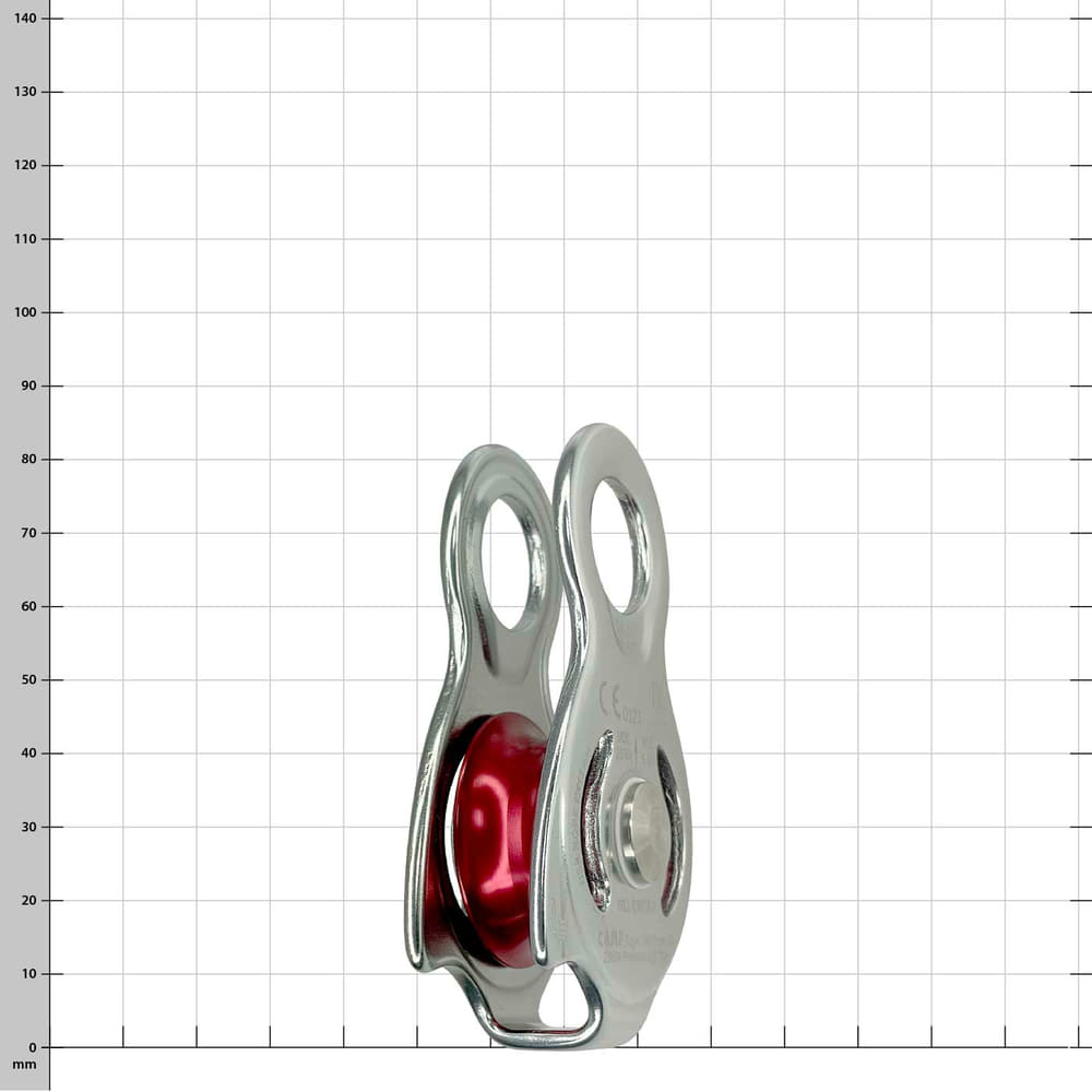 Sphinx Pro by CAMP, silver pulley with red wheel in the middle, slightly different perspective