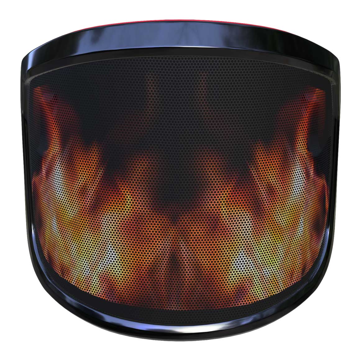 PROTOS® Visor Special Edition with black frame and flame design on the visor from the front