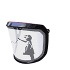 PROTOS® Visor Special Edition Side View with Black Frame and Motif of a Girl Reaching for a Red Balloon