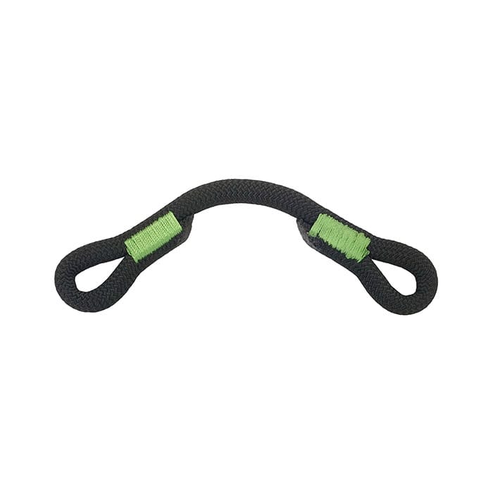 Treewor grab bar, a single black loop with green stitching