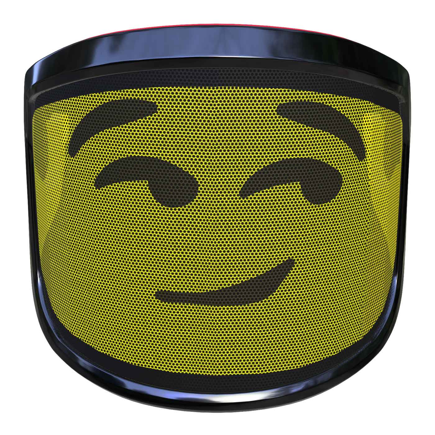 PROTOS® Arbormoji visor with yellow face and black winking smiley motif, black frame