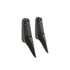 Two black Talon spikes S with two screw holes, without visible manufacturer