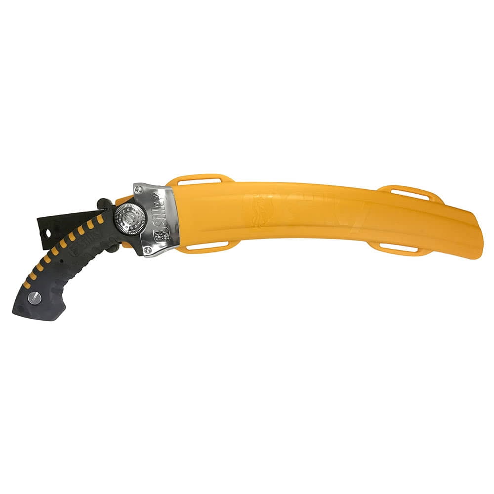 Silky Sugoi 330-6.5-5.5 Hand saw in yellow plastic sheath with black handle and yellow accents