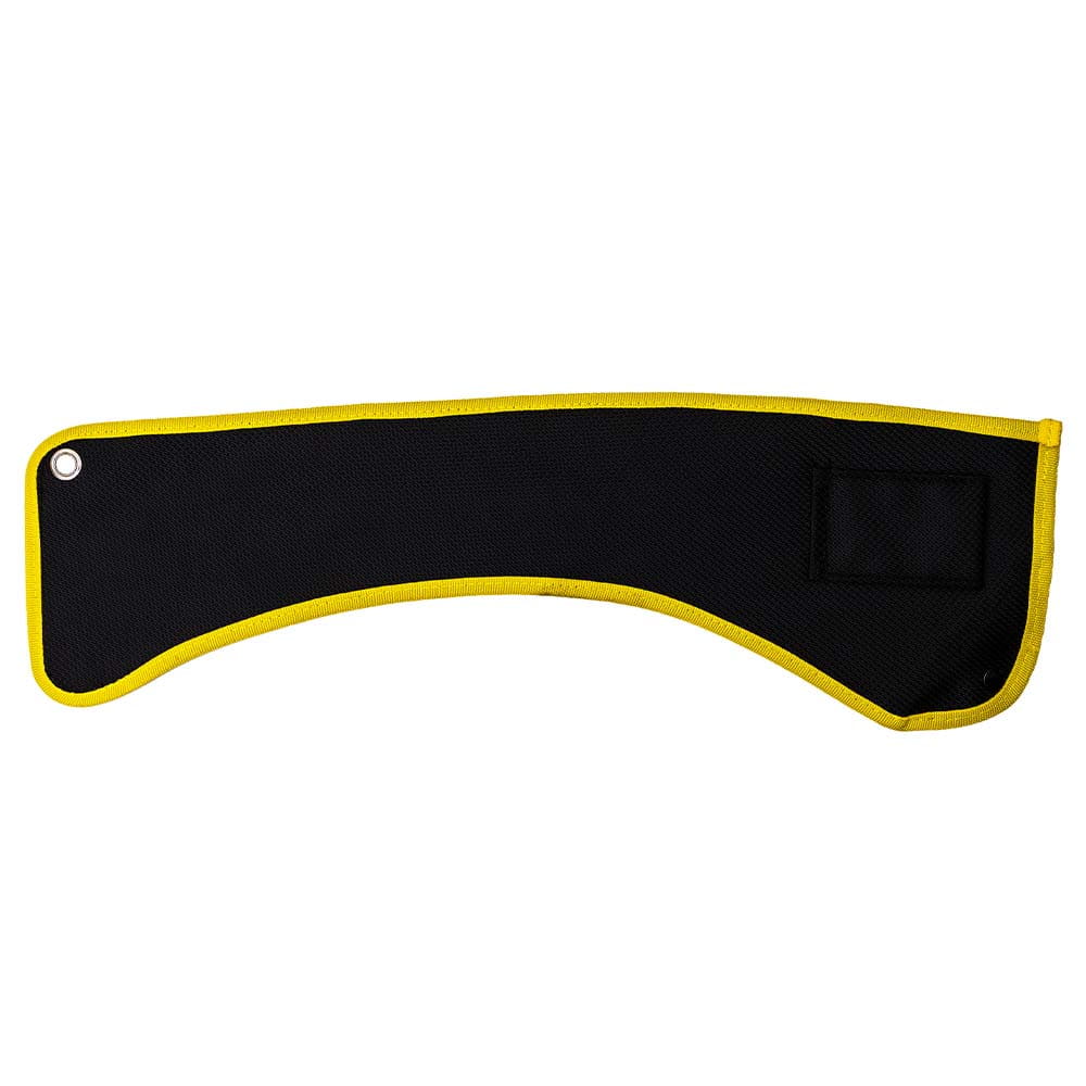 Back of the ArboRapid 300 / 400 case from Berger, black surface with yellow border and a loop on the right side