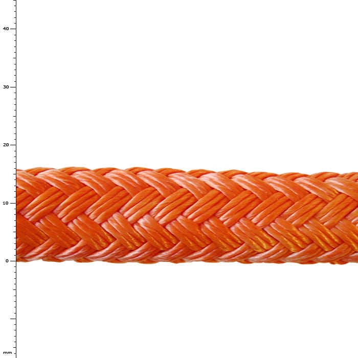 Bull Rope 16 Original, Close-up of an Orange Braided Rope with Fine Texture and Pattern