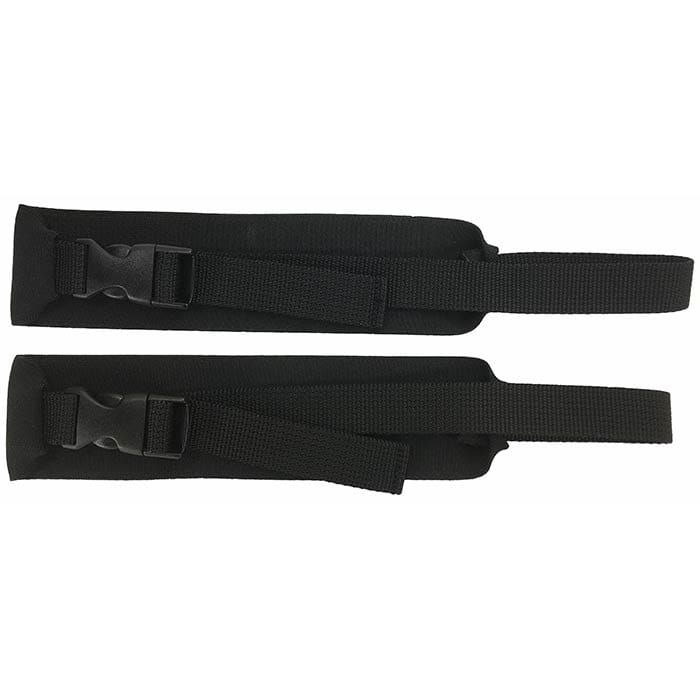 Berger leg strap, two black padded straps with adjustable plastic buckles