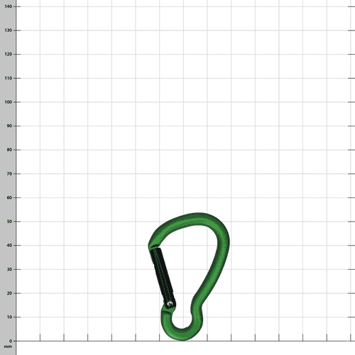 Green snap hook Big Mini with black closure mechanism, side view against white background