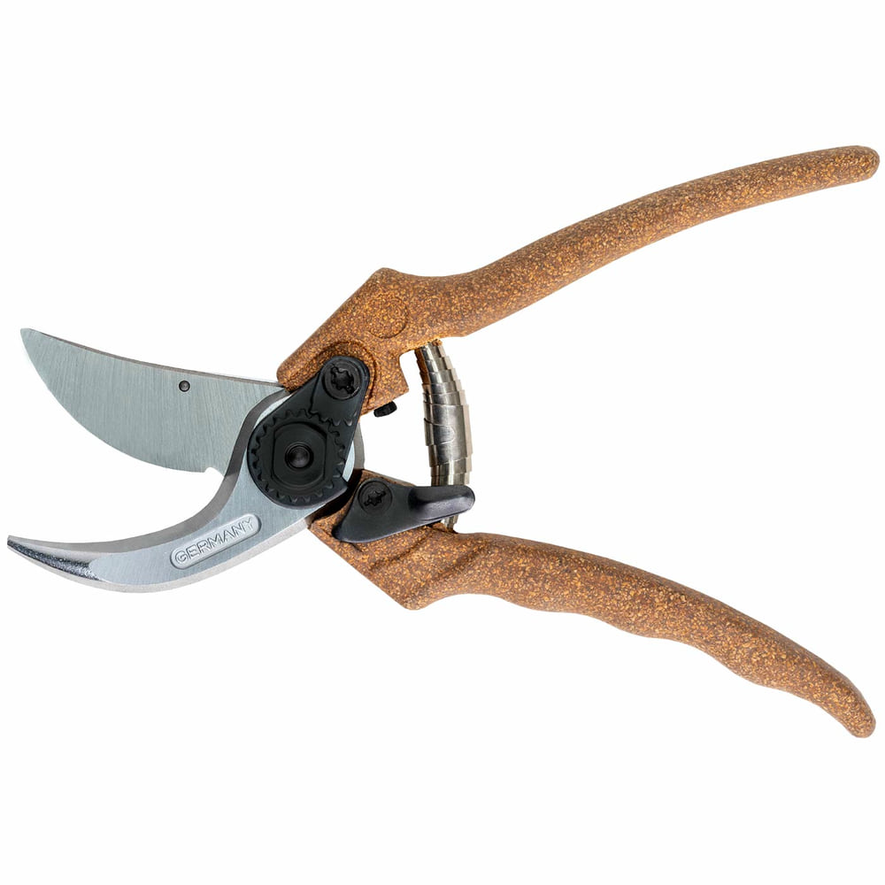Berger C1200 Pruning Shears with Brown Handles and Silver Blade, Berger Brand, Model C1200, Made by Germany, Top View