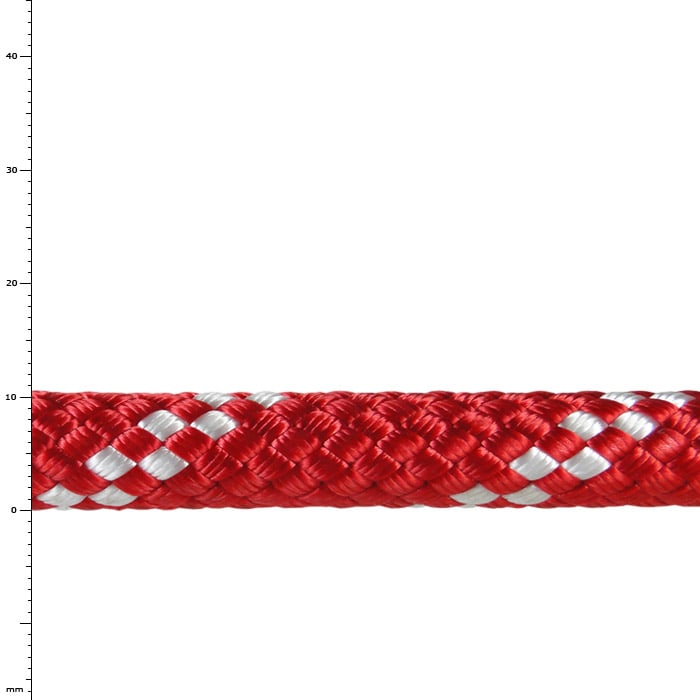 Close-up red rope with white pattern and scale