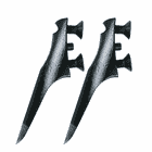 Buckspikes Pin-Screw L, two black metal spikes with two screws each and tapered end