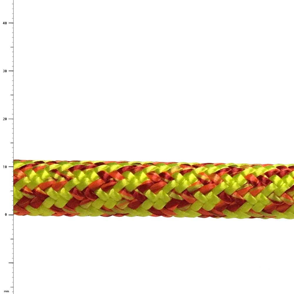 Squir V2 Yellow Rope in Yellow and Red, Close-up of Braided Structure