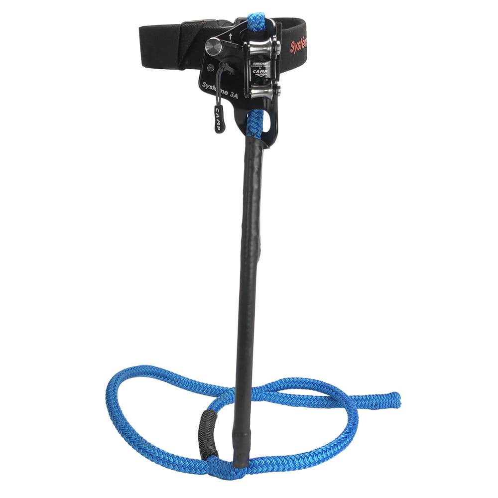 Systems 3A S with black strap and blue rope, metallic mechanism and plastic handle