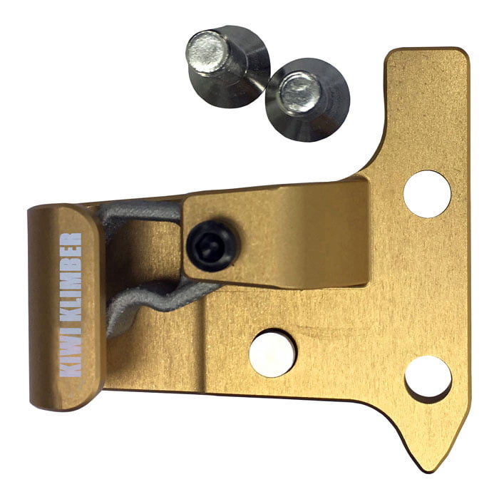 SpikeSender 2 L by Kiwi Klimbers, gold-coloured metal part with two screws
