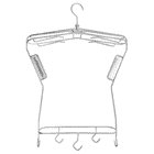 Toolprotect Metal Hanger Pro with Multiple Hooks and Two Rectangular Brackets on the Sides, Silver