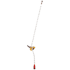 Grillon by Petzl, yellow rope clamp on white rope with red rope end