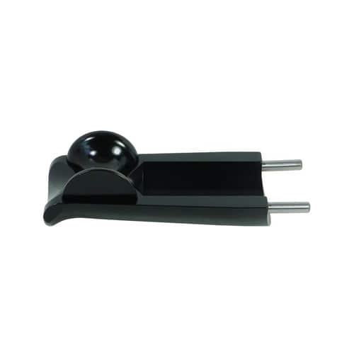 SpiderJack 2.1 release handle in black with spherical handle and two metal pins at the end, manufacturer's name partially visible
