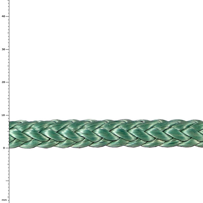 Ice Tail Blue greenish-blue braided rope with smooth surface