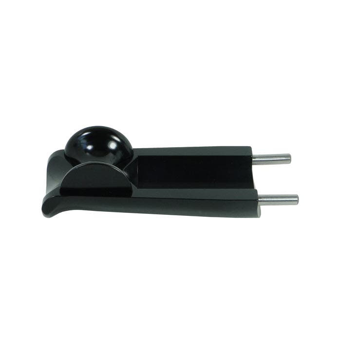 SpiderJack 2.1 release handle in black with spherical handle and two metal pins at the end, manufacturer's name partially visible