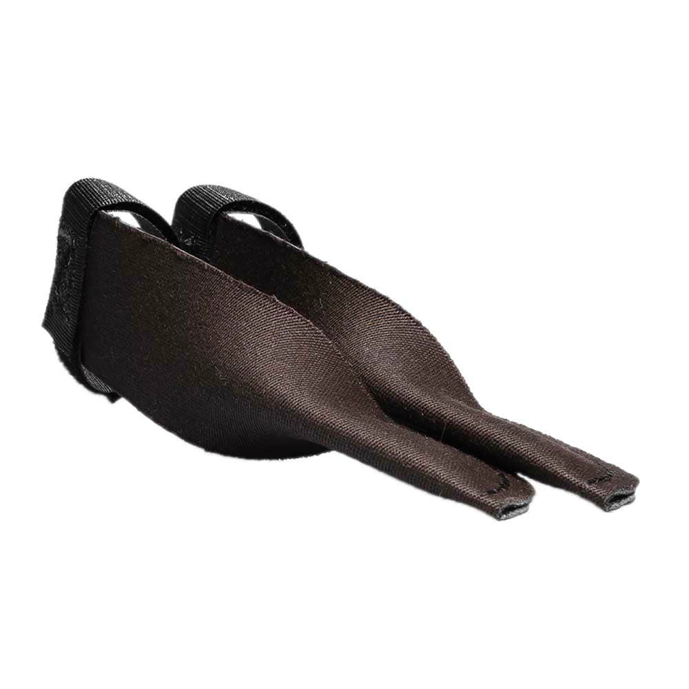 Thistle thorn guard in brown and black, made of fabric with Velcro, two pieces from a different perspective