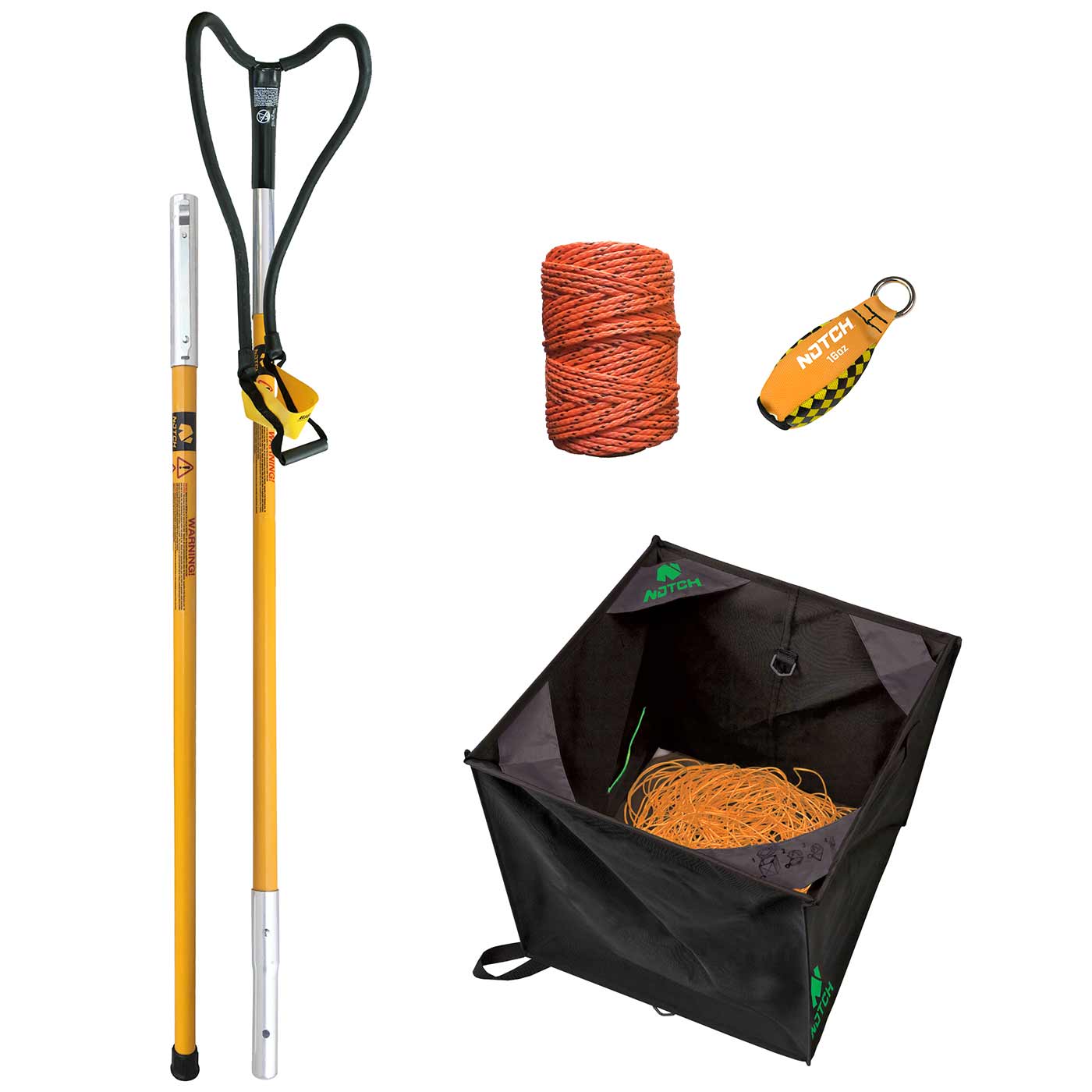 Big Shot Set with Yellow Stick, Yellow Strap, Orange Cord, Yellow Weight and Black Bag