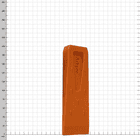Orange ArbPro Felling Wedge 200 standing in front of a white background with a measurement grid in millimeters