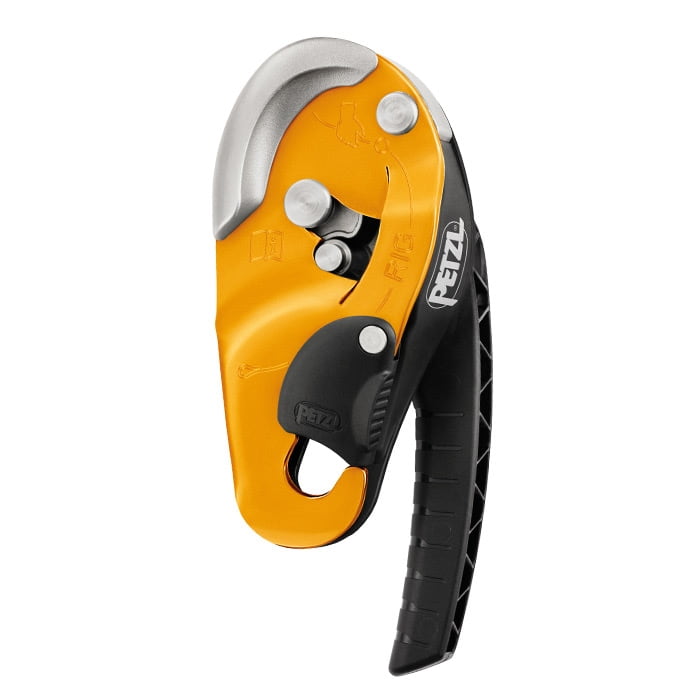 Petzl Rescue Rig Static Yellow-Black Belay Device with Black Handle