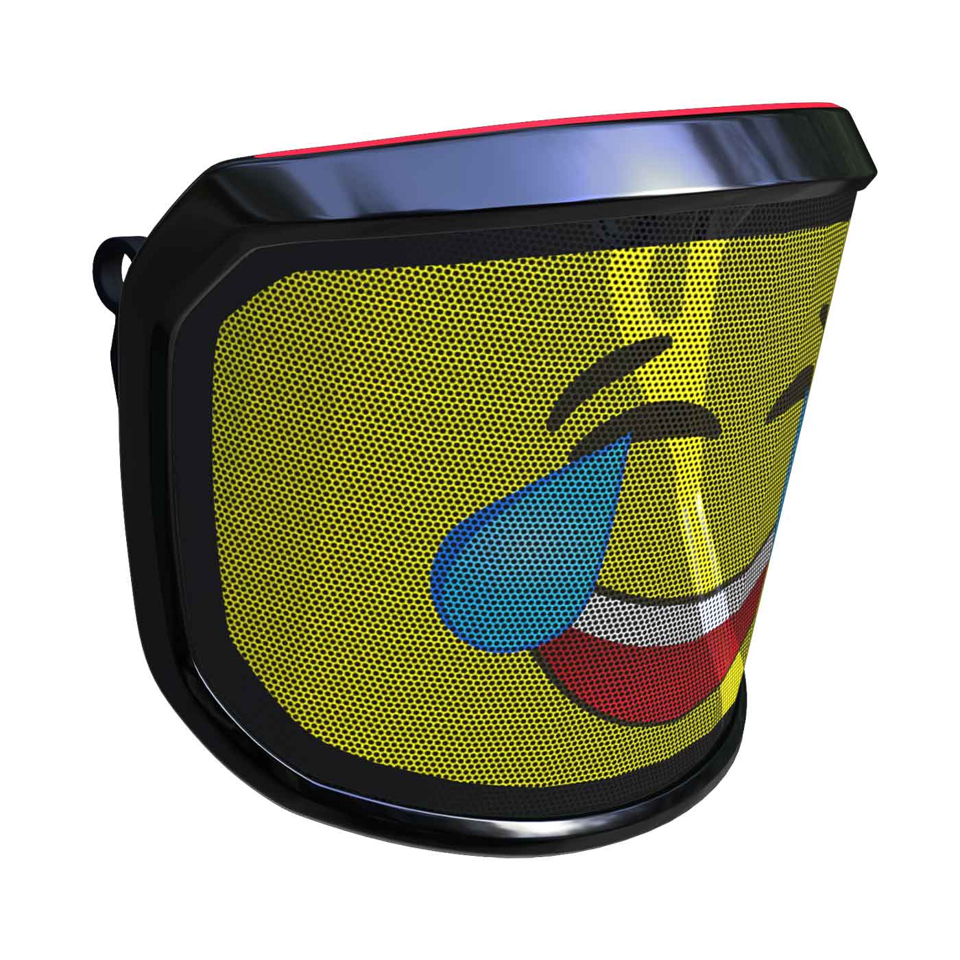 PROTOS® Visor Arbormoji Side View Right with Laughing Emoji Face with Tears, Yellow Face and Black Outline