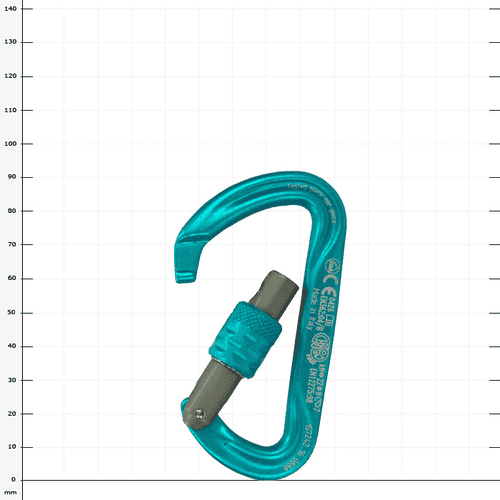 Argon Screw Snap Hook in turquoise with grey screw cap in open position