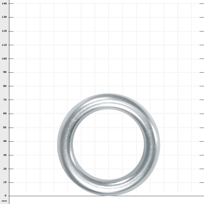 Ring 75, metal ring, silver-coloured, round, with smooth surface