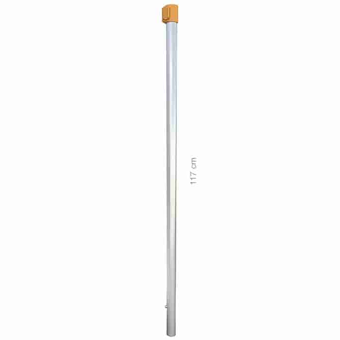 Longboy rod middle, long silver rod with orange end, 117 cm long