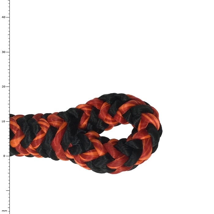 Black Widow Splice, Black and Orange Braided Rope with a Loop at the End