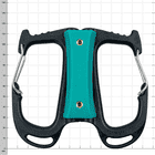 Cargo Tool Carrier, Black and Green Tool Carrier with Metal Clips, Back View Against White Background with Grid