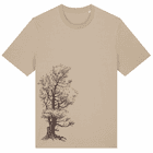 Stone Pine Tree T-Shirt in beige with black tree design on the front